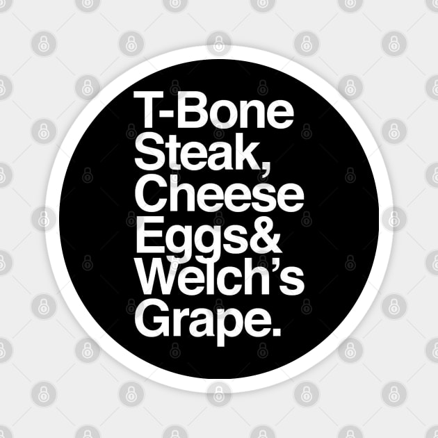 Guest Check - T-Bone Steak, Cheese Eggs, Welch's Grape Magnet by Phenom Palace